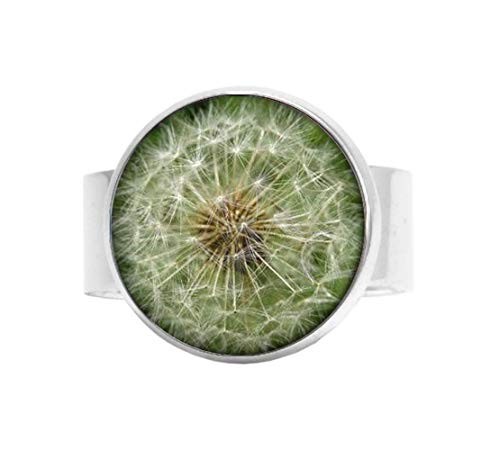 Preisvergleich Produktbild Pusteblumen-Ring, Geschenk für sie, Löwenzahn, PGlass Hoto Schmuck