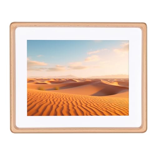 Kattepote Wooden Picture Frame A4, Natural Beech Wood Photo Frame Displays 6x8 Inch with Mat or A4 without Mat, with High Clear Acrylic, Landscape or Portrait Orientation, Wall-Mount & Tabletop