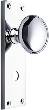 Designer Levers Victorian Knob on Bathroom Backplate Polished Chrome