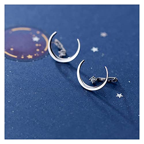 Boucle d'oreille lune or rose légère et solide pour soirée - 2