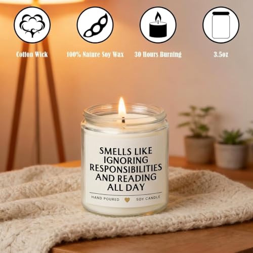 Book Lover Gifts for Women and Men, Funny Bookish Gifts for Book Lovers, Reading Candle Bookishs Things for Reading Room Decor, Bookishs Gift for Writers, Librarians, and Teachers Books Candle — photo 5