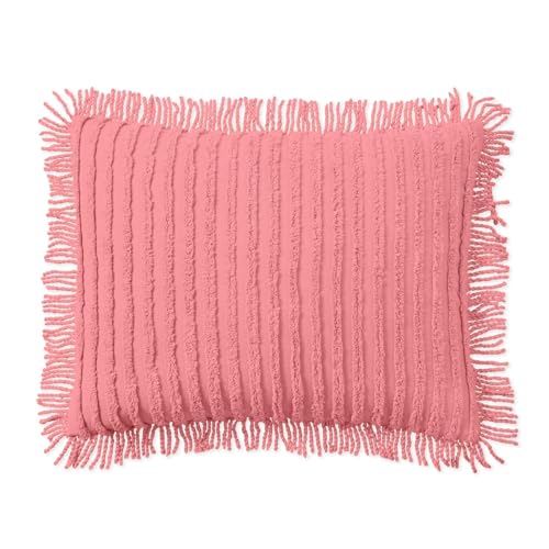 Image of BrylaneHome Chenille 100% Cotton Sham - Standard, Flamingo Pink