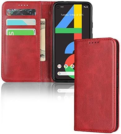 Zouzt Vagen Leather Folio Flip Wallet Case Compatible With Google Pixel 4A 5G with Magnetic Closure/Kickstand Feature/Card Slots (Blue)