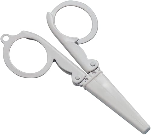 Miniatura 7 de 5 mini tijeras plegables en colores pastel con tapa de seguridad, pequeñas tijeras telescópicas de acero inoxidable portátiles Pokect Little Travel