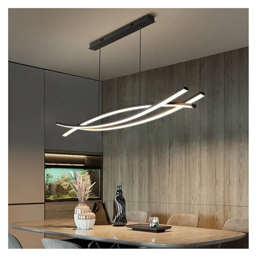 Lustre moderne minimaliste LED noir pour une décoration intérieure haut de gamme