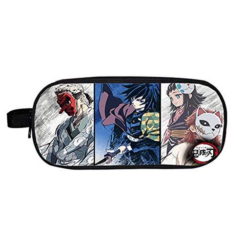 Preisvergleich Produktbild Lunanana Dämon Slayer Federmäppchen, japanisches Anime, große Kapazität, Aufbewahrungstasche für Schreibwaren, Organizer für Studenten, Büro, 24 x 11 x 7 cm H10