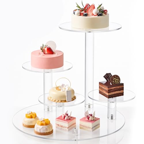 Présentoir à gâteaux transparent 4 étages acrylique pour buffet de fête - 2