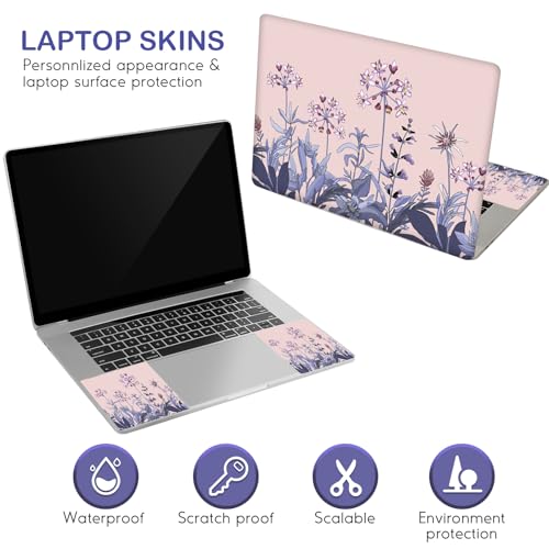 Image of DINKY 13 13.3 14 15.4 15.6 Inches Laptop Skin Sticker Decal Netbook Skin Sticker,15.6 inch Flora Universal Reusable Notebook Art Decal Protector Cover (Flowers Plants)