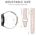 Meliya 20mm 22mm Flower Engraved Watch Bands Quick Release Replacement Wristband, Soft Silicone Bands Waterproof Sport Replacement Straps for Women Men (Pink Sand, 22mm)