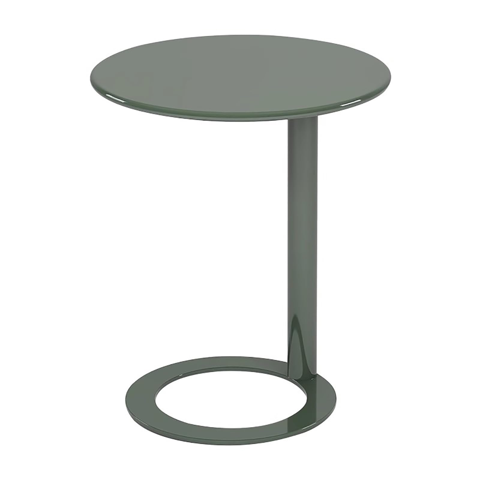 Mesa auxiliar verde moderna de 60 cm para salones pequeños y mesita de noche funcional