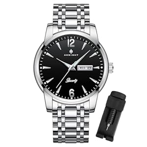BY BENYAR AKNIGHT Watches for Men Quartz Movement Watch，Waterproof Luminous Men’s Watch, Stainless Steel Strap Business Watches