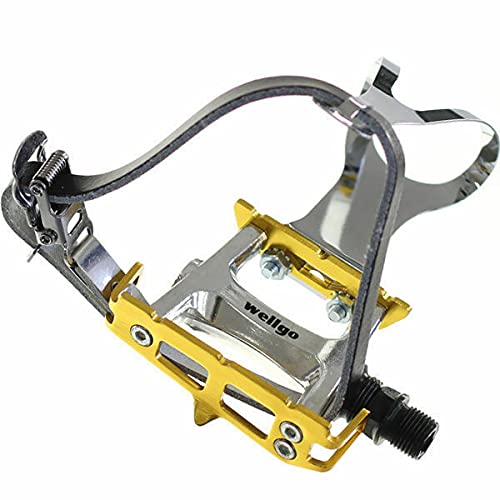 Wellgo Track Fixie Bike Pedals Toe Clips And Leather Straps Silver #TOP2