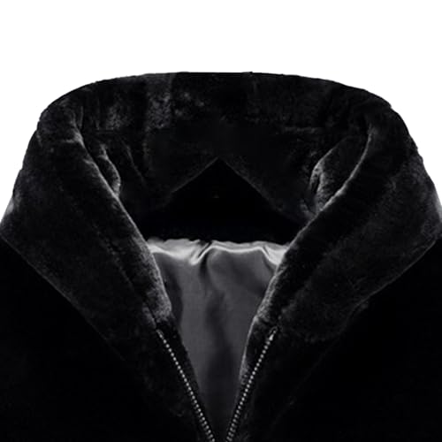 Men's Faux Mink Fur Vest Hooded Full Zipper Outdoor Waistcoat Winter Fuzzy Mens Sleeveless Jacket2