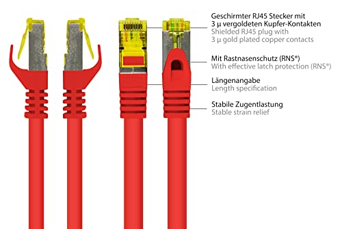 Cable Patch Ethernet RJ45 Cat 7 rojo 1.5 m miniatura 2