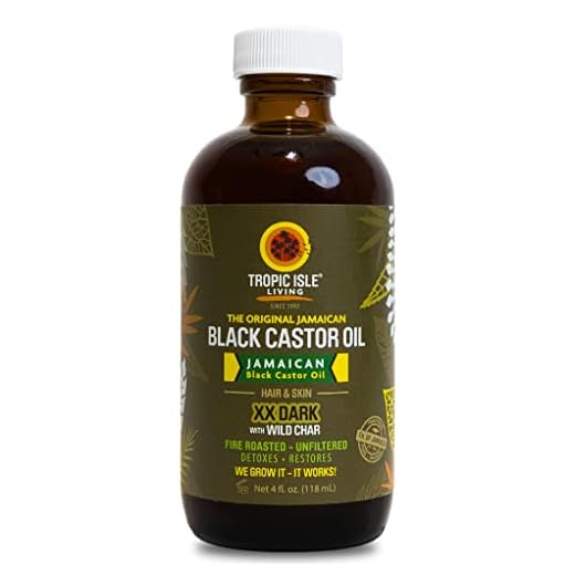 Tropic Isle Living Jamaican Black Castor Oil XX Dark 118ml | 100% natürliches Haarwachstumsöl und Kopfhautbehandlung | Fördert starkes, gesundes, dickeres Haar, Wimpern, Augenbrauen (118 ml, 1 Stück)