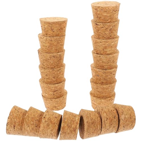 NUOBESTY Tapones de Corcho Natural Cónico 20 Piezas 33X28X20 MM para Botellas de Vino 29-315 MM Sellado Seguro y Multifuncional para Hogar Bares y Manualidades