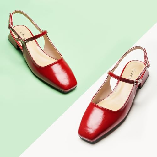 Image of C.Paravano Slingback Flats | Slingback Sandals for Women | Sandals Flats | Adjustable Ankle Strap Shoes