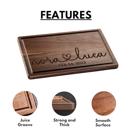 Tabla de cortar rectangular madera nogal personalizada miniatura 6