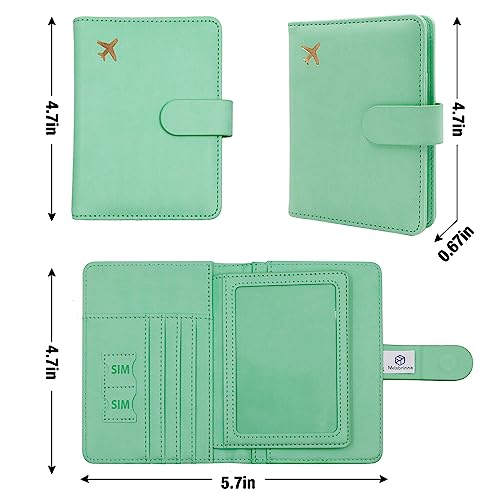 Image of Melsbrinna Rfid Passport Holder for Travel women /Men, Cute Passport Wallet Rfid Blocking Card Slots, Rfid Passport Cover /CaseTravel Wallet, Passport Book Holder (1, Green3)