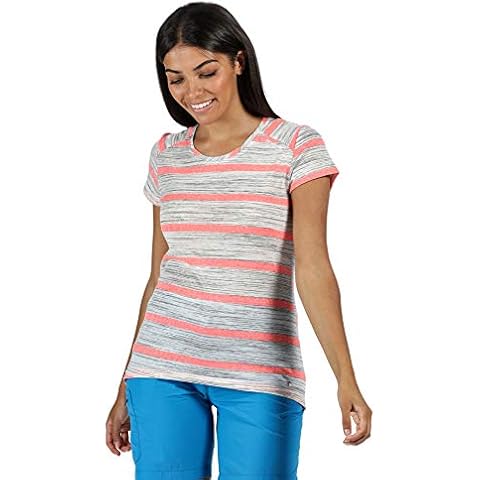 Regatta Limonite IV-Camiseta Deportiva Rayas Viscosa Secado Rápido Mujer Cover