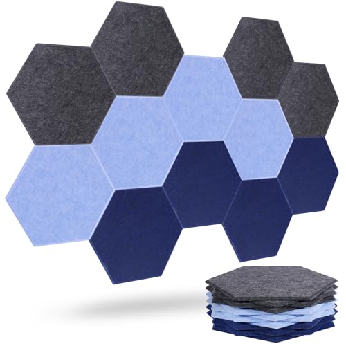 Image of Acoustic Panels, Magrowill 12-Pack Soundproof Wall Panels 12 X 10 X 0.4 Inches, Sound Absorbing Panels with Full Self-Adhesive, Interior Wall Decor Felt Tiles Board