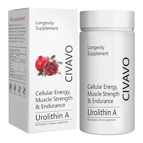 Civavo Urolithin A Supplement 500mg for Mitochondrial Health & Energy, 90 Softgels – Clinically Proven to Boost Muscle Strength & Endurance (90 Count (Pack of 1)) Cover