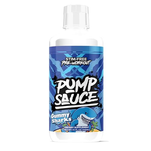 Pump Sauce Pre-Workout - 32 oz, Gummy Sharks, No Caffeine,