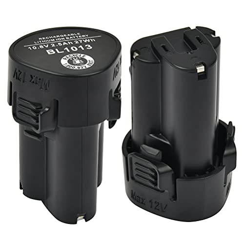 YOPEUC 2 Stück Ersatzakku 10.8V Li-ion Batterie für Makita BL1013 BL1014 194550-6 194551-4 DF030D DF330D TD090D Cover