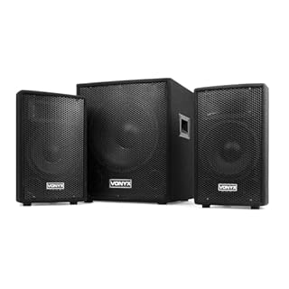 VONYX VX0812BT Pack Sono DJ Actif 2.1-800W, 8Ohm, avec Bluetooth, Subwoofer 12 Pouces, 2 Enceintes 8 Pouces, Égaliseur de Son, Lecteur MP3 USB/SD, Idéal pour Vos Soirées et Vos Évènements