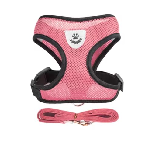 Coleira Pet Peitoral Ajustável para Cachorro com Guia, Malha Respirável, Design Reflexivo, Confortável (Cinza, Pequena)