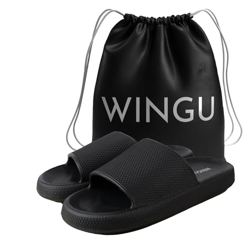 Wingu Pillow Slippers for Women and Men - Non-Slip EVA Shower Sandals | Thick 1.77-Inch Sole Slides for Indoor & Outdoor | Cloud Comfort, Quick-Dry, Lightweight House Shoes