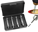 4 extractores de tornillo doble roto dañado perno removedor herramienta 1/4'