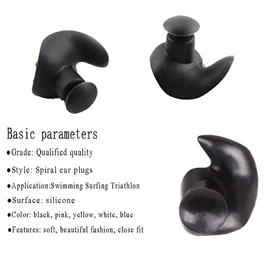 Image of Waterproof Swim Ear Plugs, Reusable Soft Silicone Ear Protection for Adults & Kids | Comfortable Anti-Slip Design for Swimming, Bathing, Shower, Diving, Surfing & Water Sports with Carry Case