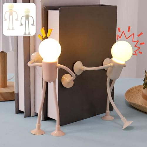 2 piezas divertida lámpara de forma cambiable y atleta divertido, forma cambiable de luz y divertido deportista luz nocturna, luz nocturna con ventosa invertida, colgante