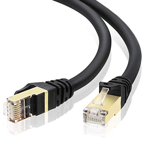Outdoor Cat 7 Ethernet Cable 100 ft/30M,Cat7 Ethernet Cable 100ft 26AWG Heavy-Duty Network Cat7 Gigabit Cord Patch Cable RJ45 Gold Plated Lead Waterproof Ethernet Cable Direct Burial Networking Cord