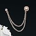 Retro Gold Plated Chain Crystal Round Brooches Collar Pins Rhinestone Pearl With Hanging Chain Suit Shirt Lapel Brooch Pin Fashion Jewelry for Men Boy