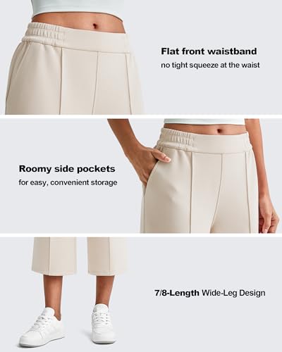 G4Free Smoofit Modal Soft Women's Wide Leg Capri Sweatpants High Waist Casual Lounge Cropped Pants with Pockets2