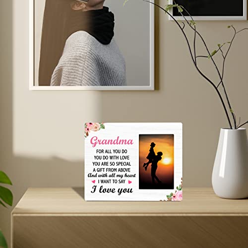 Zauly Grandma Wooden Picture Frame Gift From Granddaughter, Grandma Wood Photo Frame Gifts Idea For Birthday Mother’s Christmas, Tabletop & Wall Mounting, 4X6 Inch Photo #TOP2