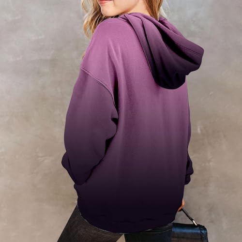 Hoodies for Teen Girls Cute Gradient Color Trendy Preppy Clothes Long Sleeve Oversized Tie-Dye Hooded Sweatshirts4