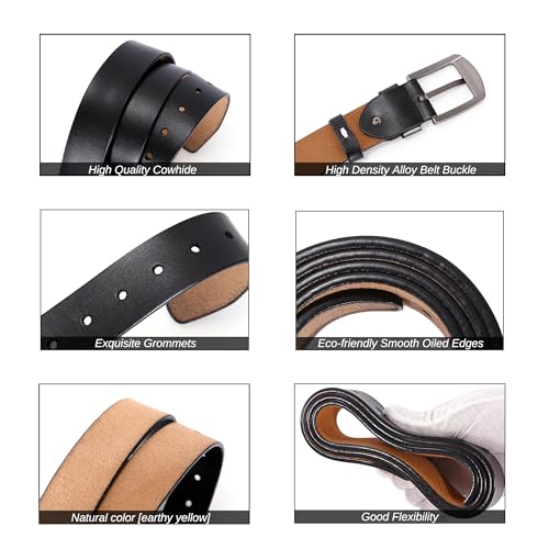 Belt for Her - Engravable Genuine Leather Waist Belt 31.5"-61" Adjustable (Classic Black)3