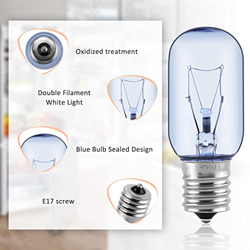 Pandeels 2 Pack 297048600 241552802 Refrigerator Light Bulb E17 40W Fit For Frigidiare Kemnore Electorlux Fridge Freezer - Replaces 7297048600, 1056577, Ap3770086, Ps976993, Eap976993,Soft White #TOP3