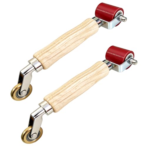 Image of csjzzt 2 Pcs Seam Roller Roofing Tools 40mm Silicone Seam Roller with 6mm Brass Details, Smooth Seam Roller Tool for PVC/TPO/EPDM Single-Ply Roofing Tape
