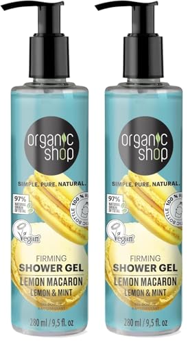 Image of Organic Shop Firming Shower Gel Lemon Macaron, 280 ml (Pack of 2)
