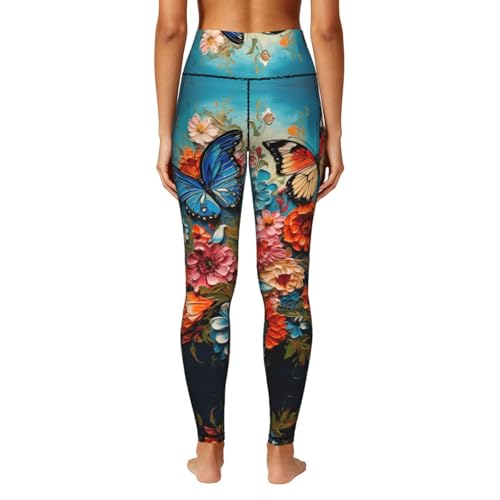 Leggings de moda con estampado de flores conjuntos de entrenamiento mujer 4