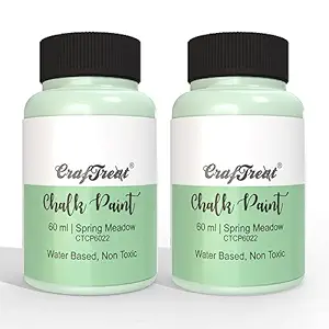 CrafTreat?Spring Meadow Chalk Paint for Wood Furniture, Wall, Home Decor, Glass, DIY Craft - Matte Acrylic Chalk Paint?Green Multi Surface Paint - 60ml Each | Pack of 2