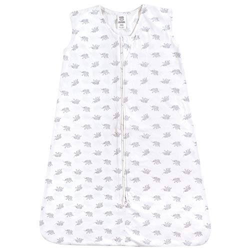 Image of Luvable Friends Unisex Baby Sleeveless Jersey Cotton Sleeping Bag, Sack, Blanket, Elephants Jersey, 0-6 Months