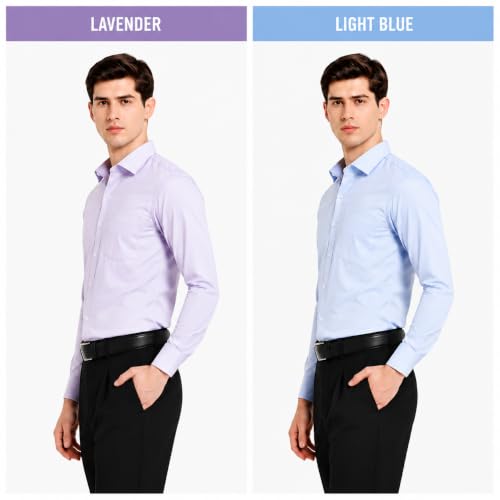 Image of Men's Solid Formal Shirt | Premium Cotton Rich Full Sleeves Shirt | Comfort Fit Office Wear Shirt with Single Chest Pocket | Stylish Casual & Formal Shirt for Men