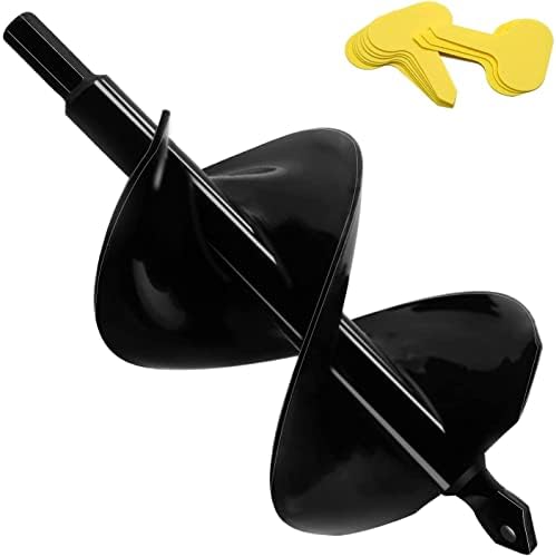 Garden Auger Drill Bit for Planting Φ80mm Length 180mm Planting Auger Bulb Planters Hole Digger Post Auger Bulbs Planter Garden Auger Spiral Drill Bit Heavy Duty Upgraded Solid Shaft Triangle Bit