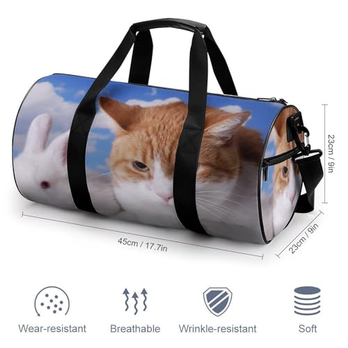 Sac de sport gym chat lapin blanc pour ne plus manquer de place