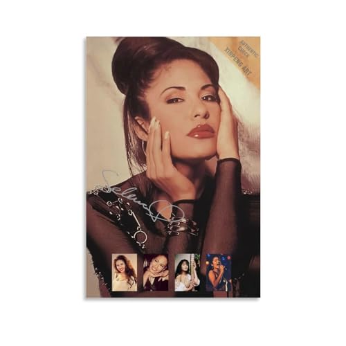 Selena Quintanilla - Póster de música vintage, pintura decorativa, lienzo, póster de pared e imagen artística moderna para decoración de dormitorio familiar, 30 x 45 cm